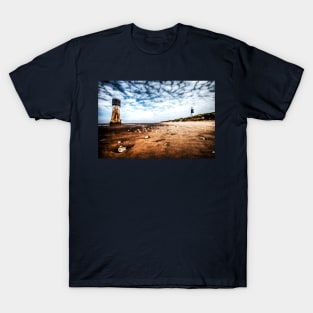 Spurn Point Lighthouses Dramatic Sky T-Shirt